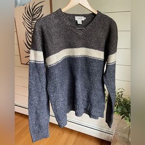 - J. Crew Lambswool Linen Blend V Neck Sweater